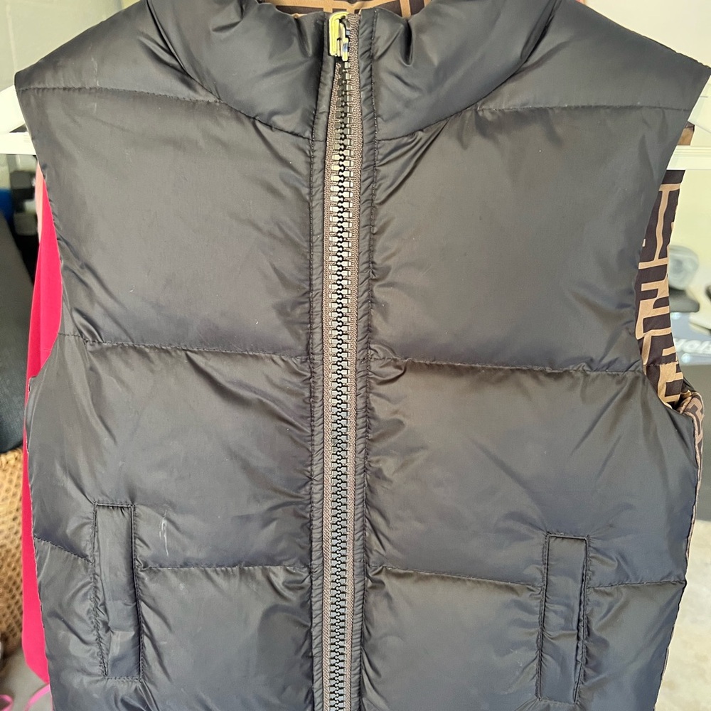 Fendi Brown & Black FF Logo Puffer Vest - Kids - Picture 3 of 7
